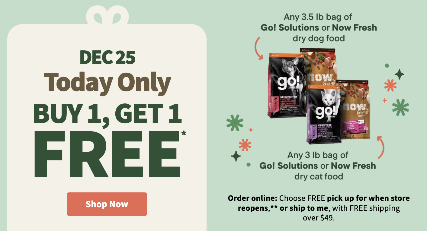 Petvalu Canada Boxing Day Offers Today, Buy 1, Get 1 FREE Canadian